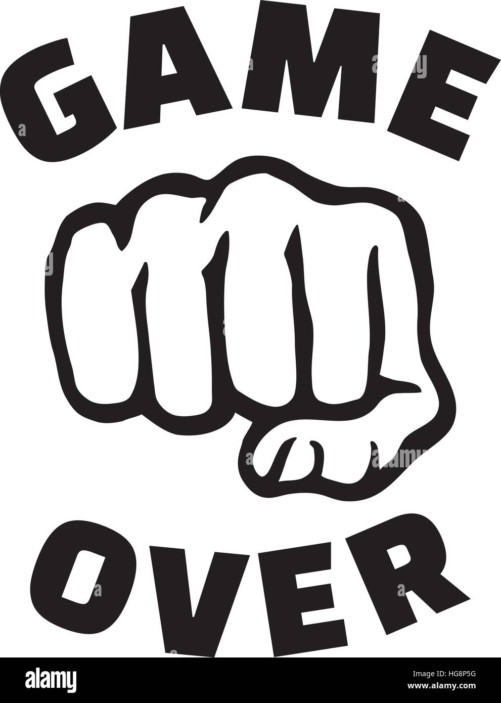 Game over with fist hand Stock Vector Image & Art - Alamy