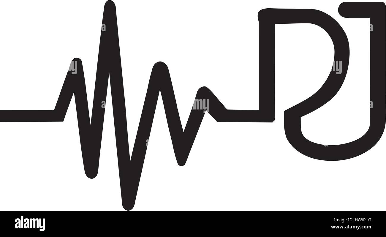 Heartbeat Line Art : Heartbeat line dj letters stock vector images alamy