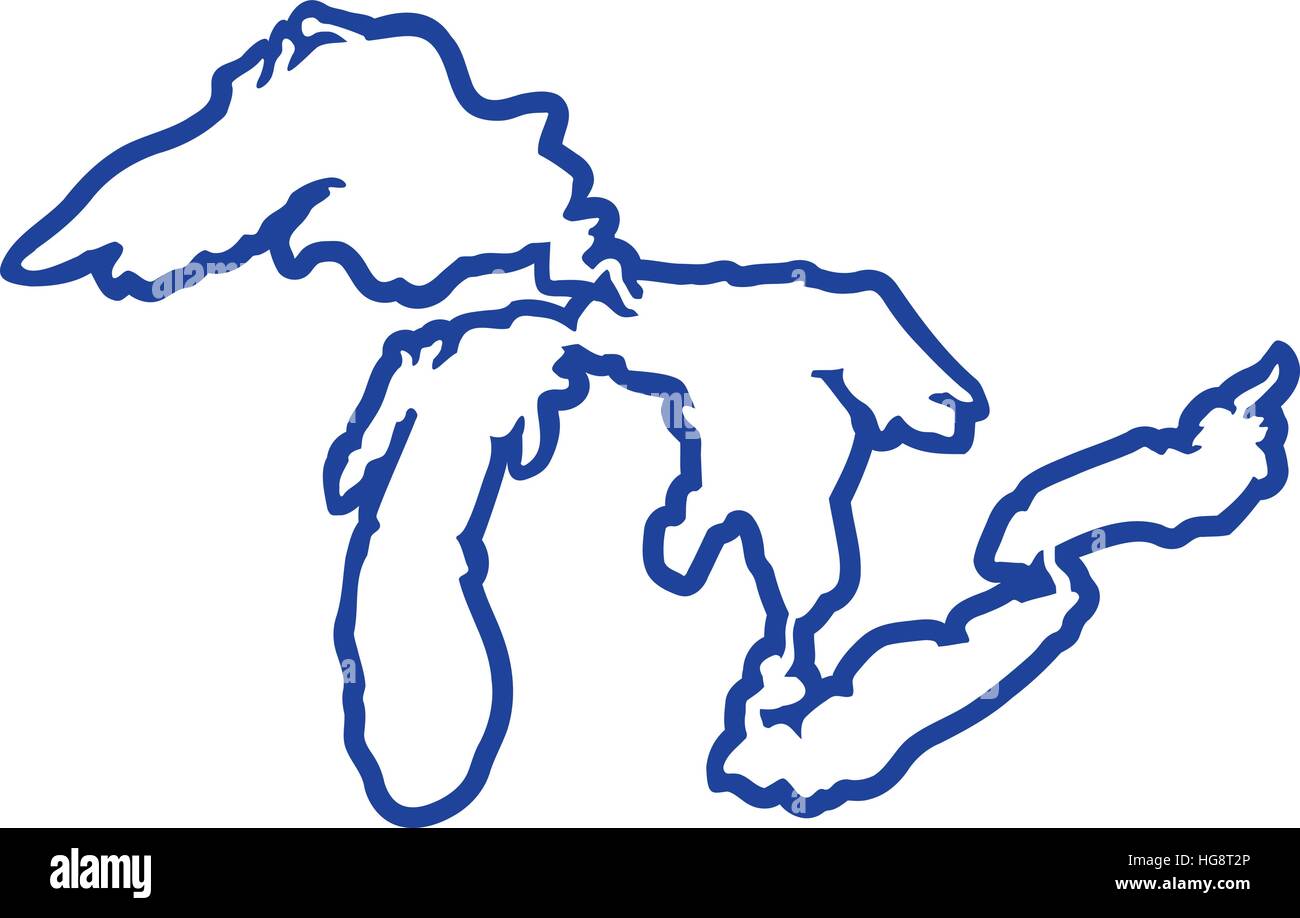 Great lakes Stock Vector Images - Alamy