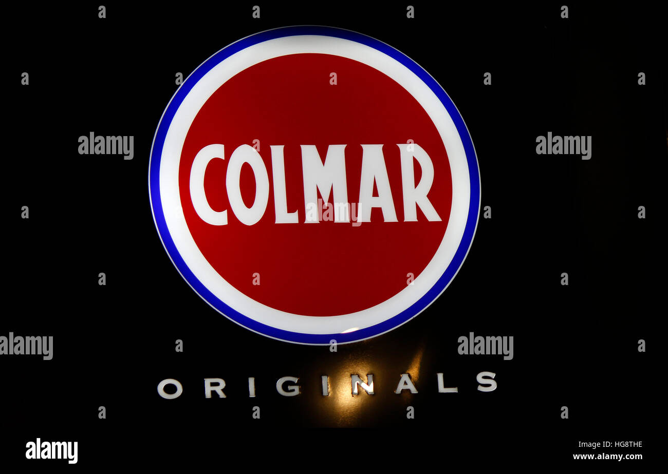 das Logo der Marke "Colmar", Berlin Stock Photo - Alamy