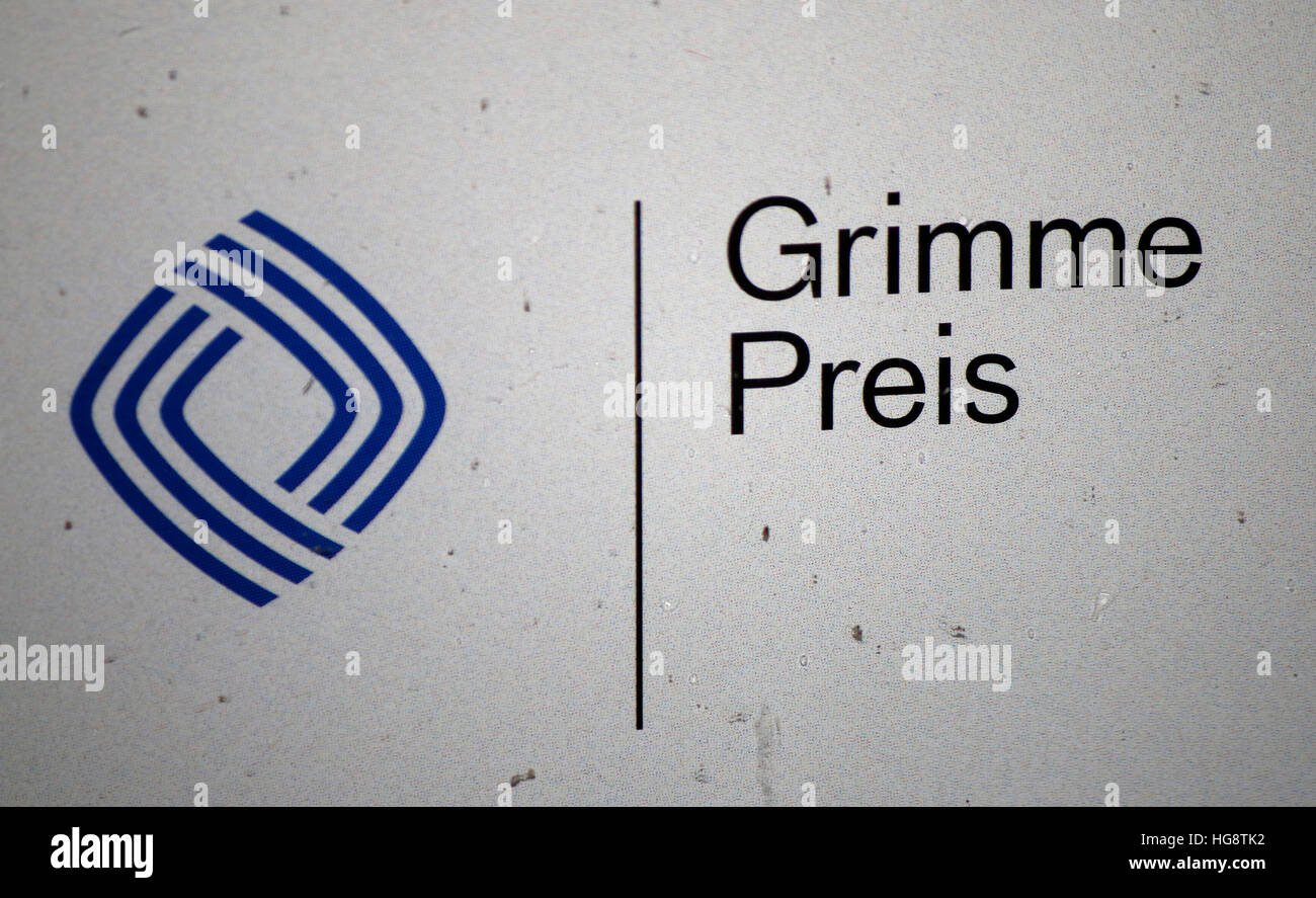 das Logo der Marke 'Grimme Preis', Berlin. Stock Photo