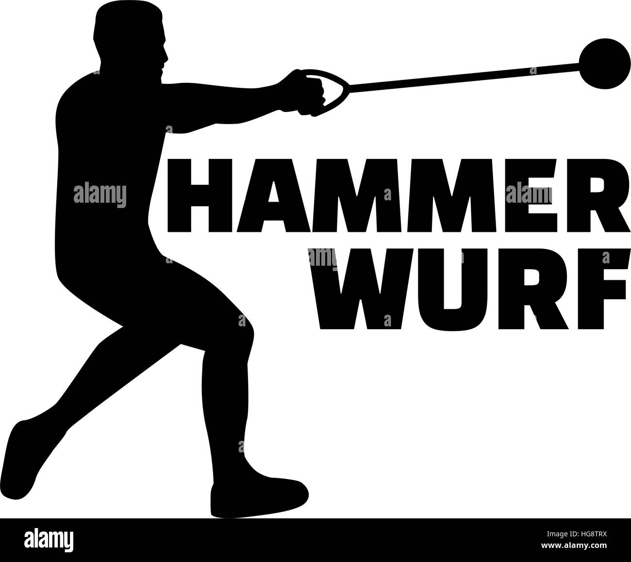 Hammer throw silhouette with german word Stock Vector Image & Art Alamy
