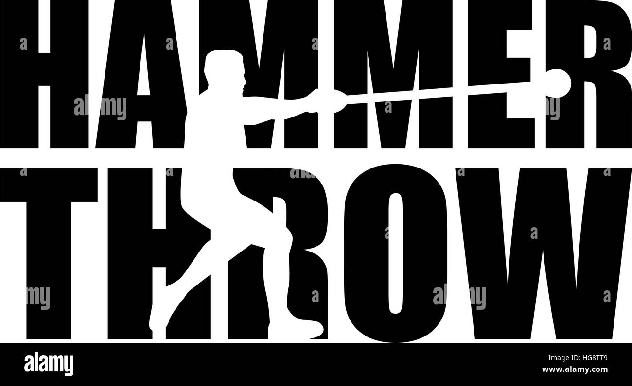 Hammer throw word with thrower cutout Stock Vector Image & Art Alamy