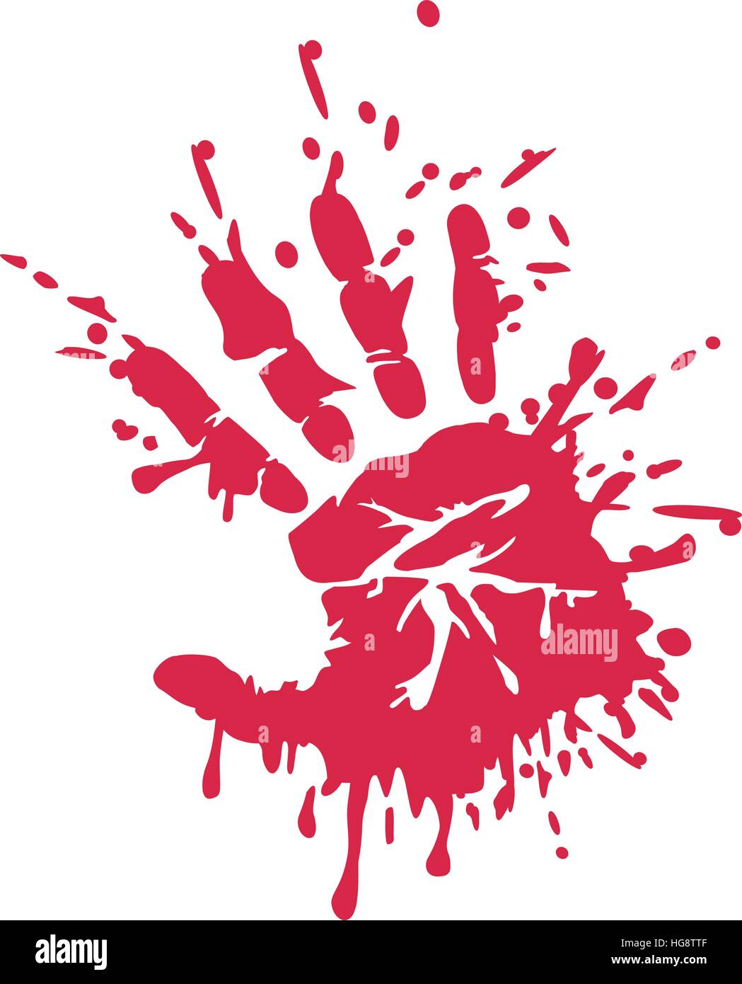 Bloody hand print Stock Vector Images - Alamy