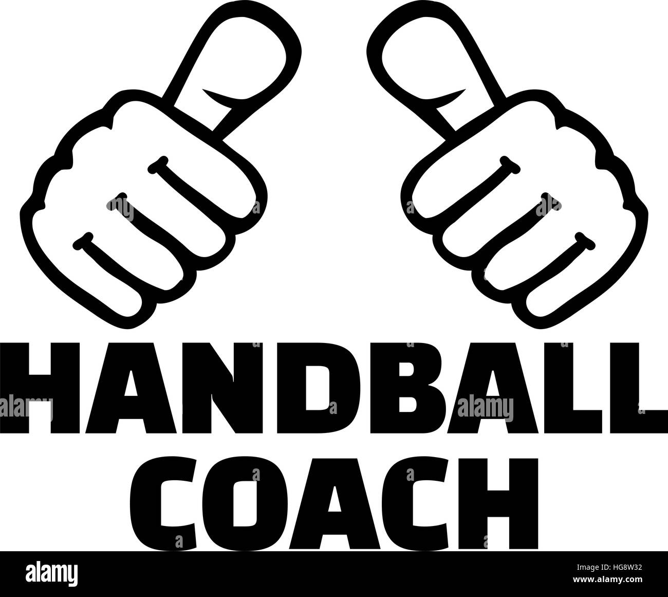 Handball coach with thumbs. TShirt design Stock Vector Image & Art Alamy