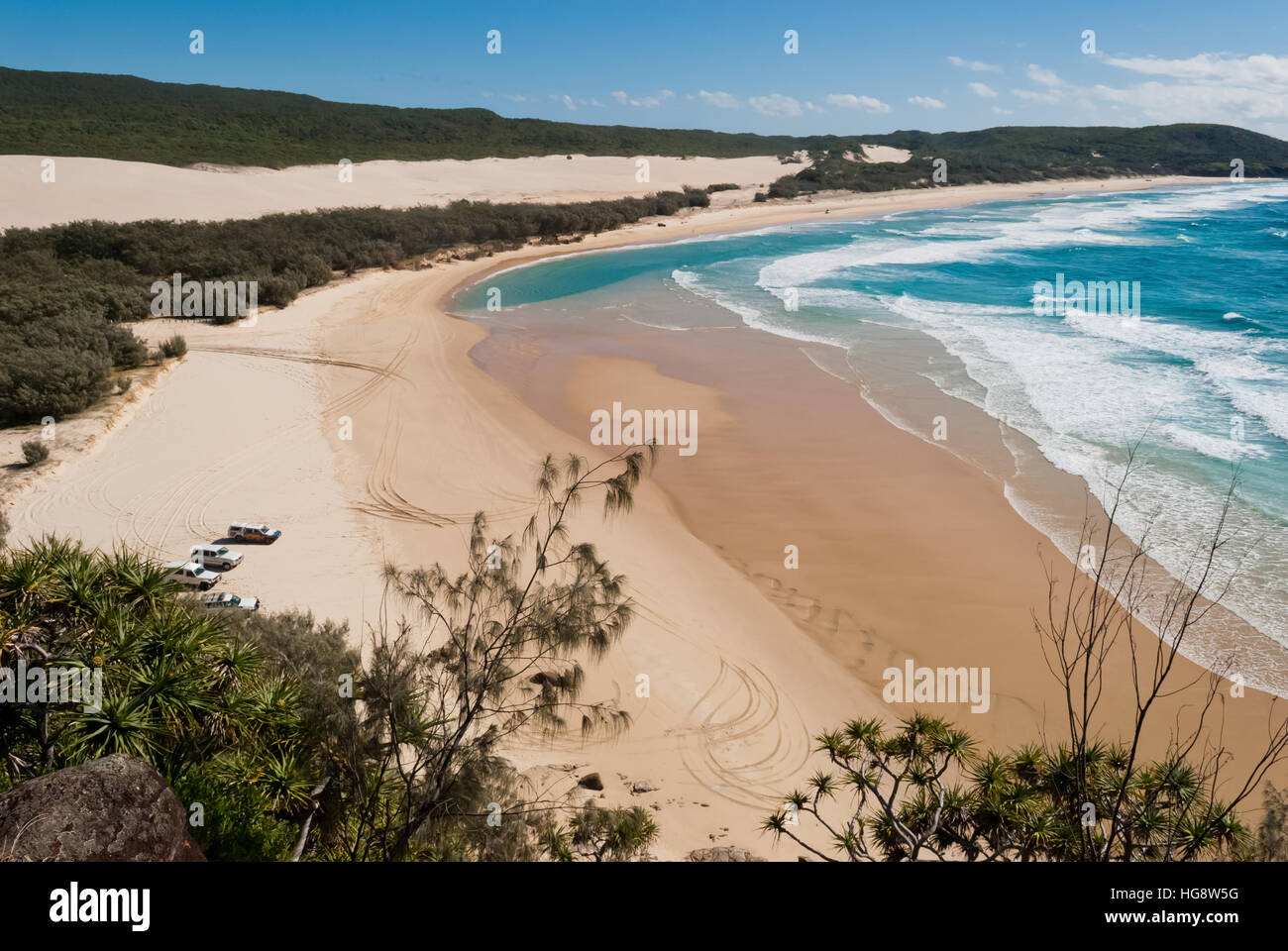Fraser Island beach landscape, Australia Stock Photo
