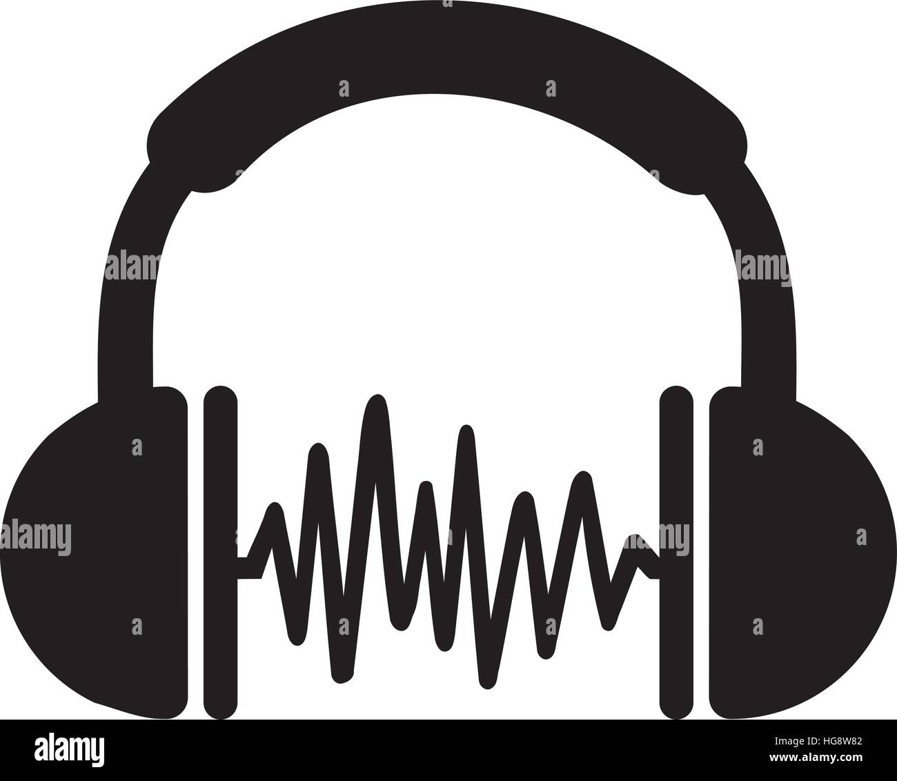 Headphone with music waves Stock Vector Image & Art - Alamy