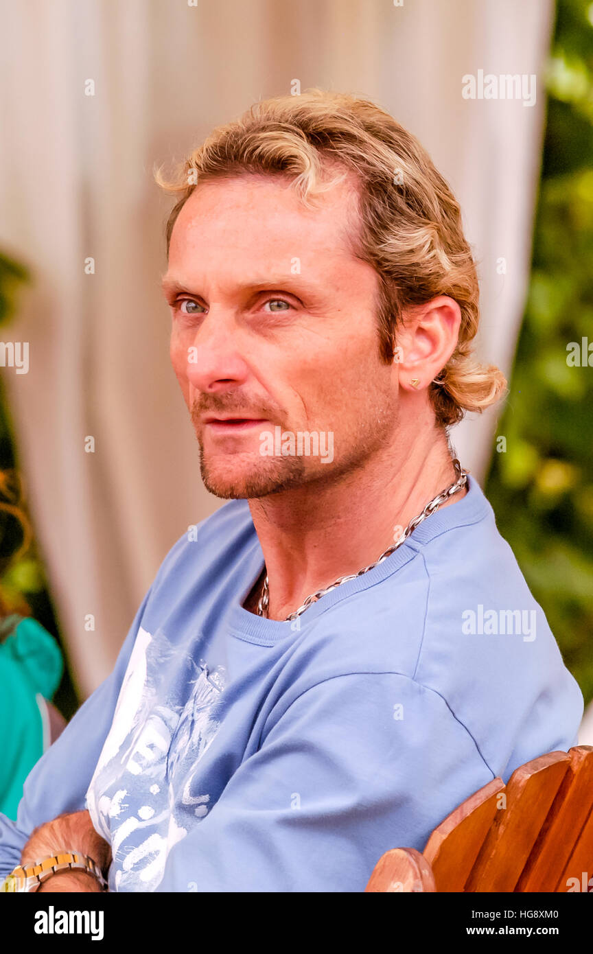 Motorcycle racer Carl Fogarty at the Goodwood Festival of Speed Stock Photo