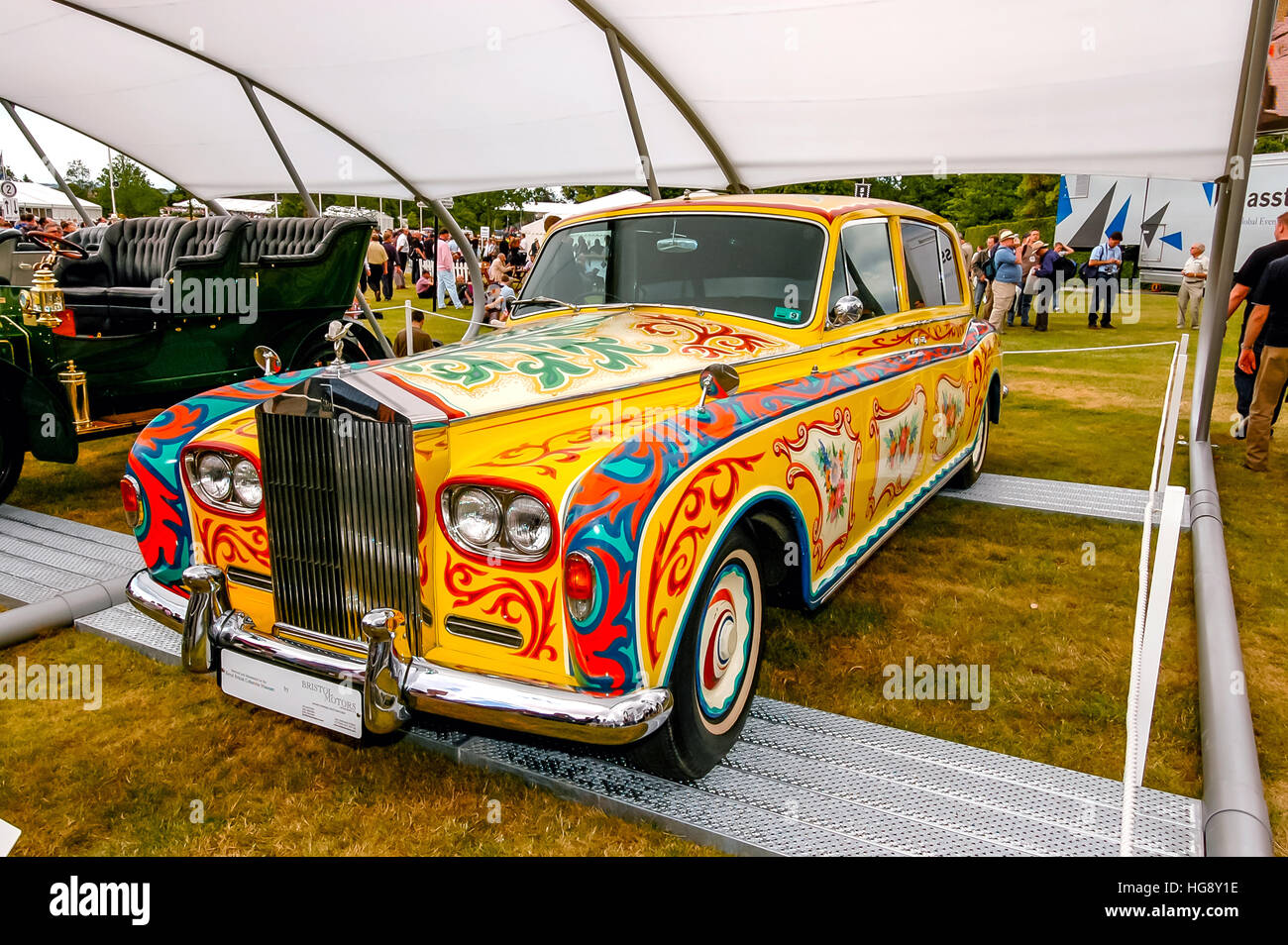 John Lennon's colourful Rolls Royce on display Stock Photo