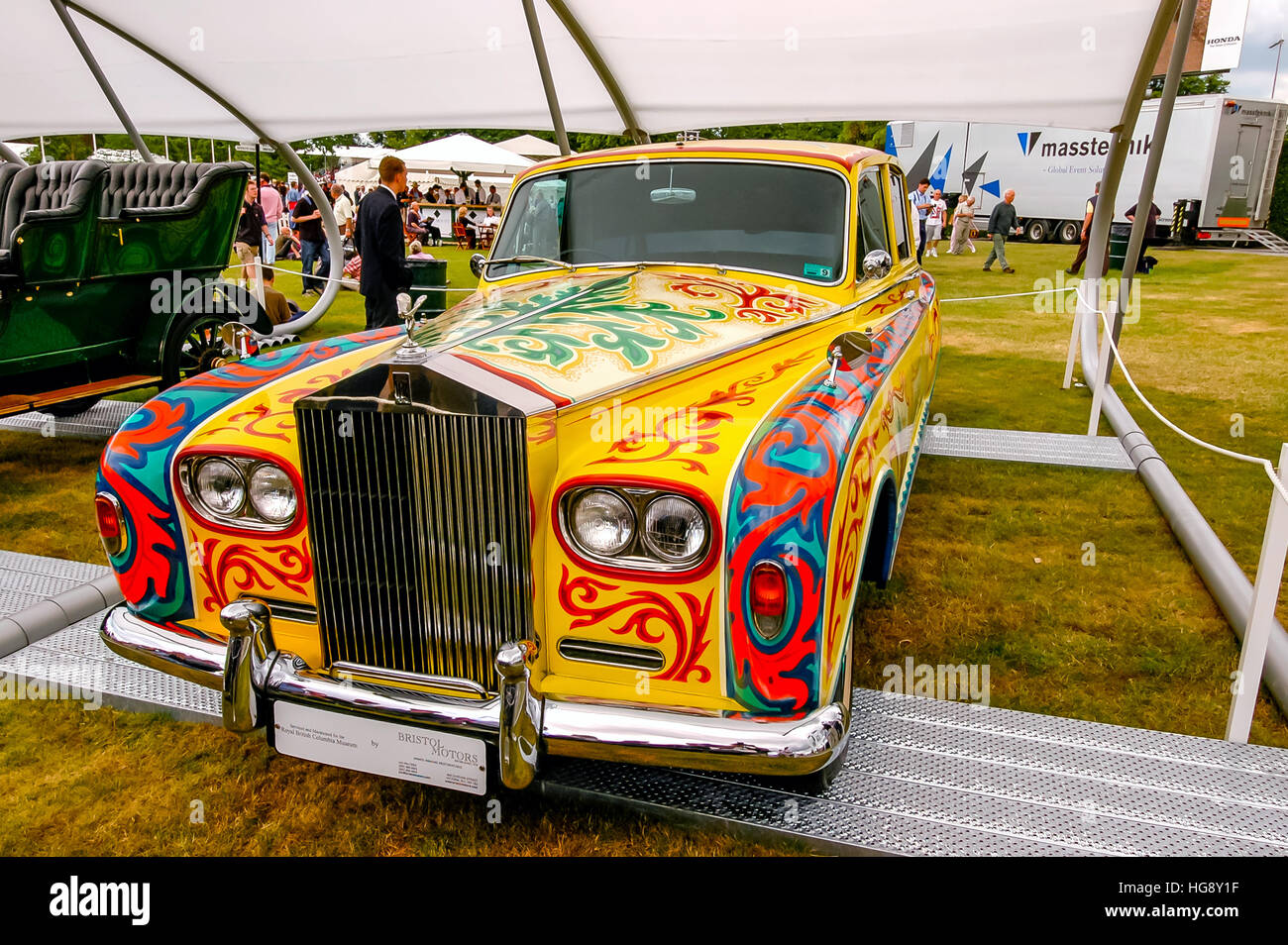 John Lennon's colourful Rolls Royce on display Stock Photo
