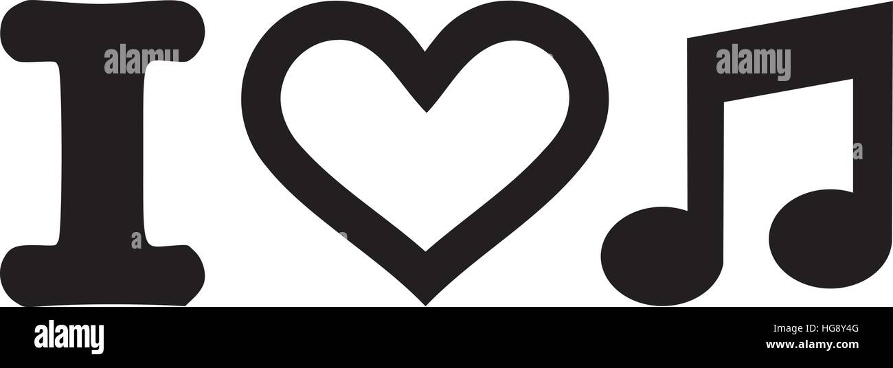 I love Music notes Stock Vector Image & Art - Alamy