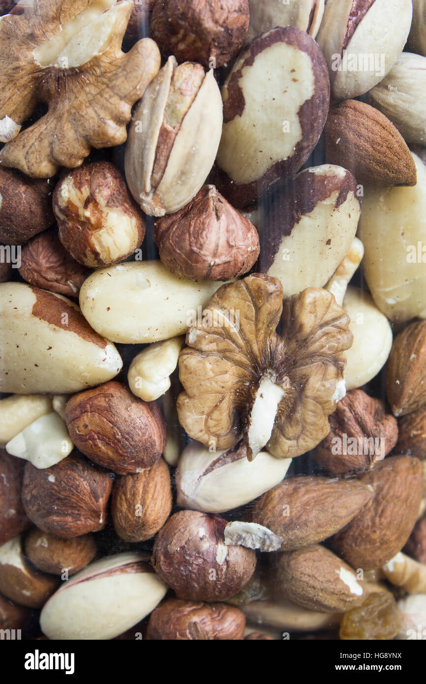 Nuts in a Jar, Closeup, as a Backgrounds Stock Photo - Alamy