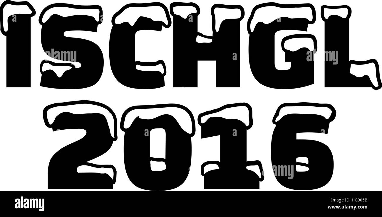 Ischgl 2016 with snow Stock Vector