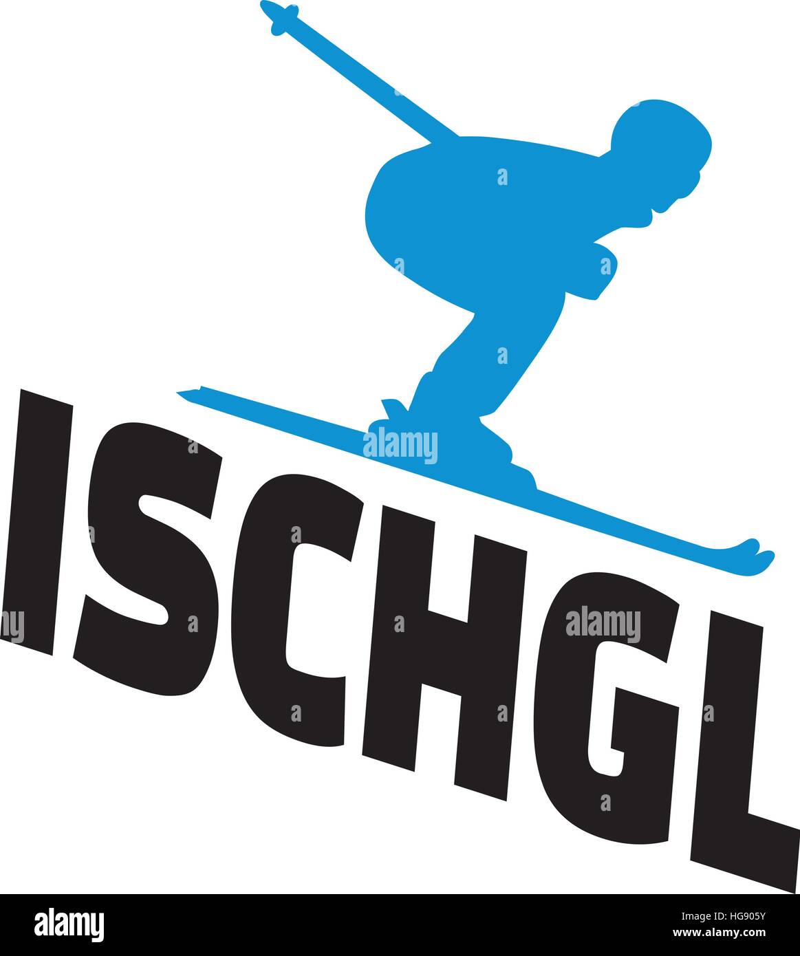 Ischgl skiing Stock Vector