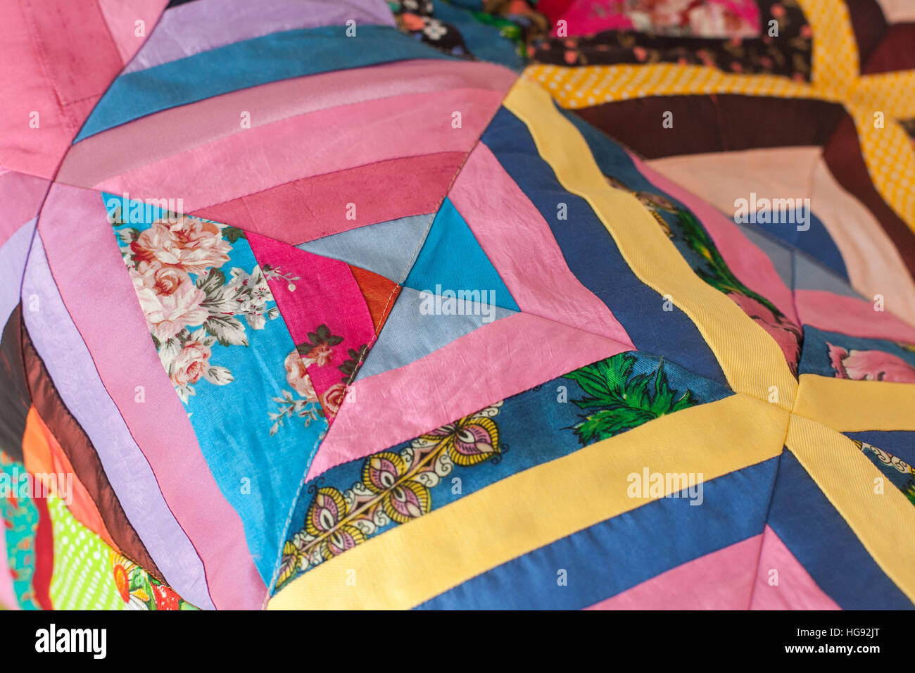 Patchwork quilt. Part of blanket as background Stock Photo - Alamy