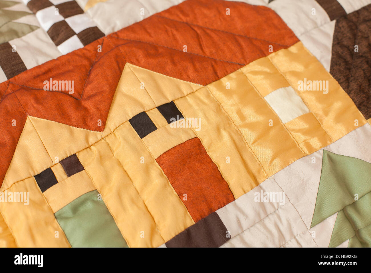 Patchwork quilt. Part of blanket as background Stock Photo - Alamy