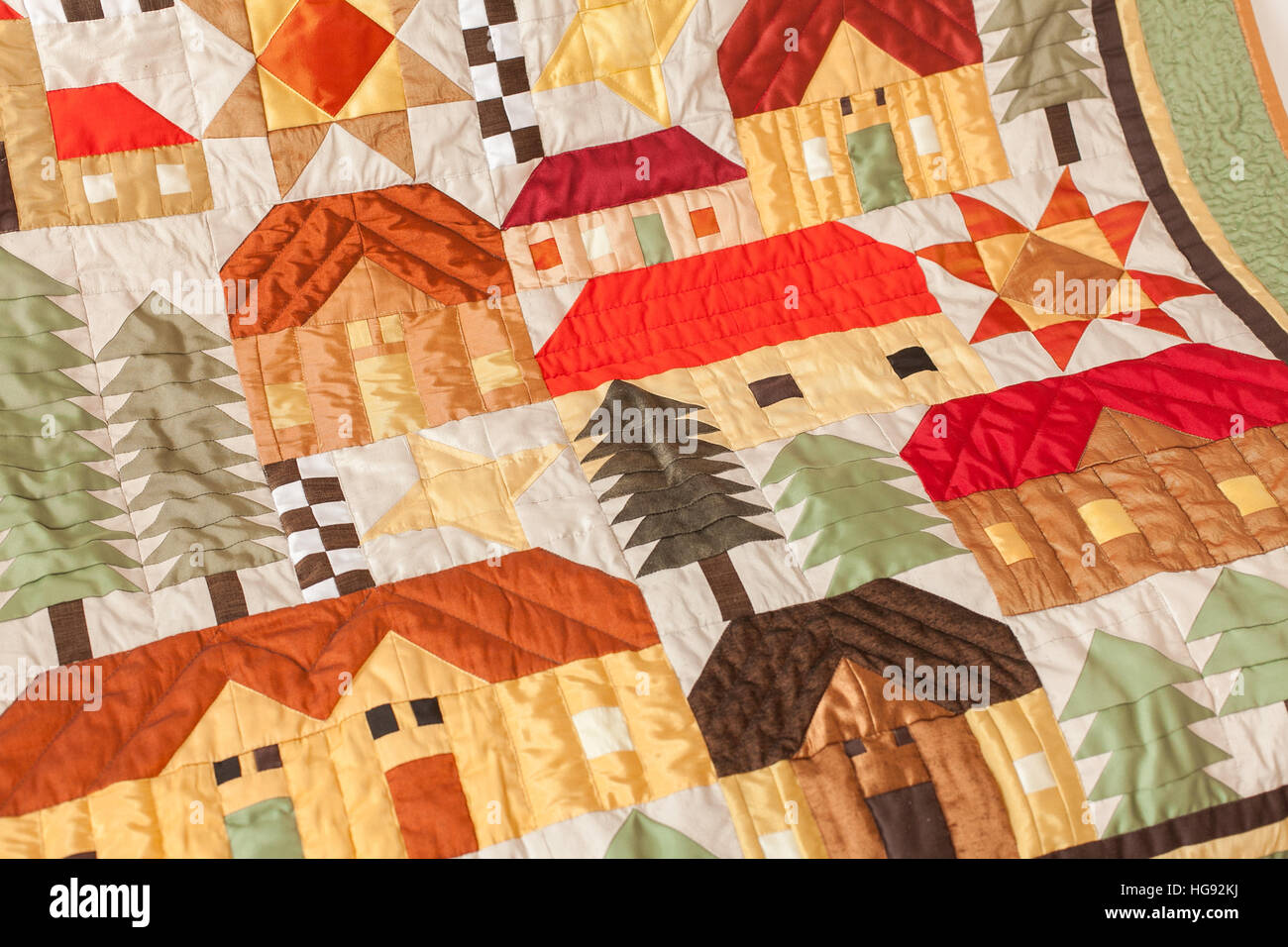 Patchwork quilt. Part of blanket as background Stock Photo - Alamy