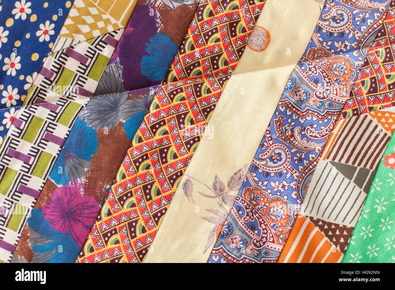 Patchwork quilt. Part of blanket as background Stock Photo - Alamy
