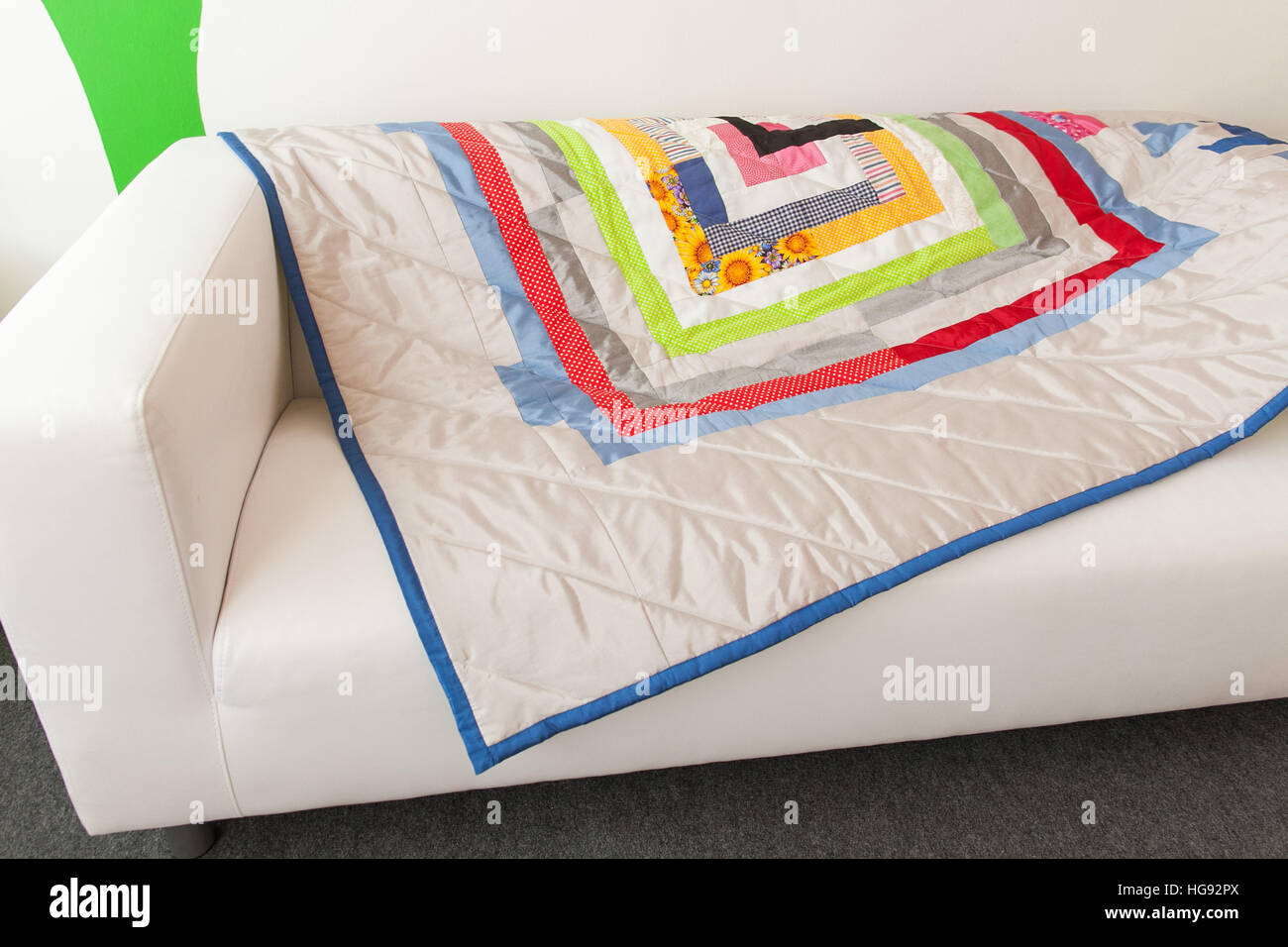 Patchwork quilt. Part of blanket as background Stock Photo - Alamy
