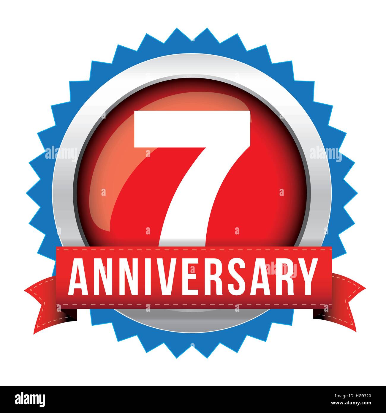 Seven years old animated logotype. 7 anniversary funny logo. Kids