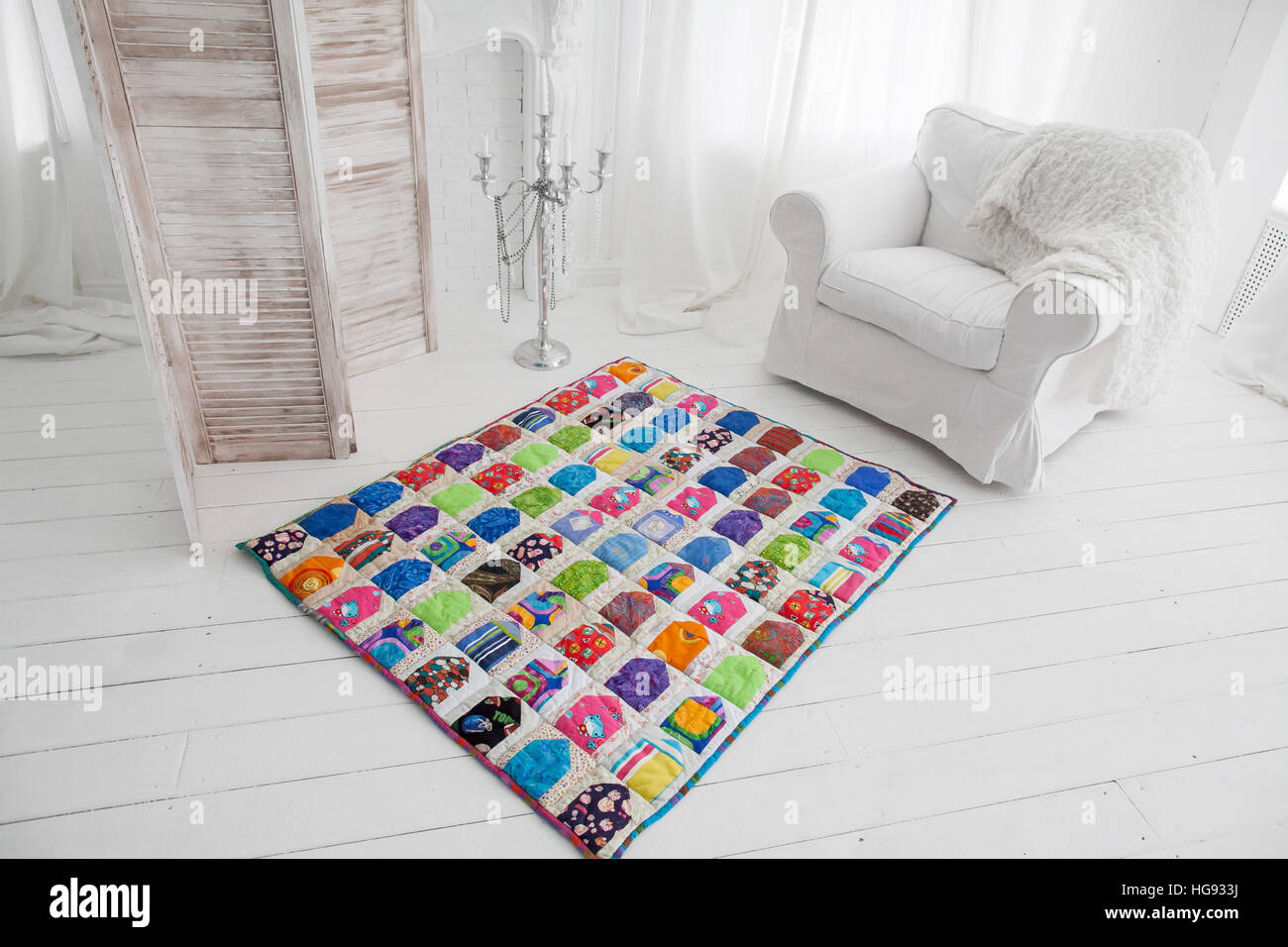 Part of patchwork quilt as background. Handmade Stock Photo - Alamy