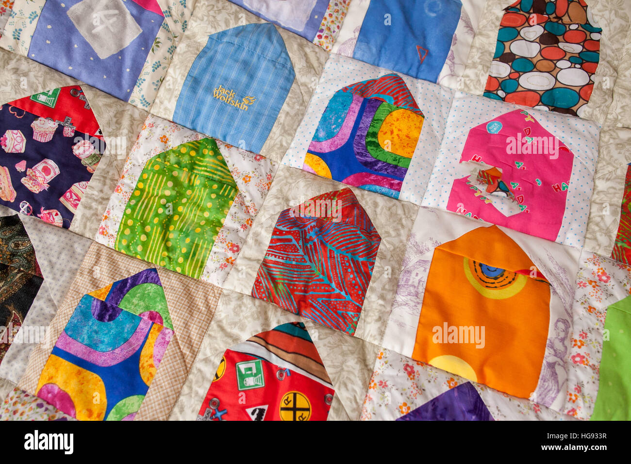 Part of patchwork quilt as background. Handmade Stock Photo - Alamy