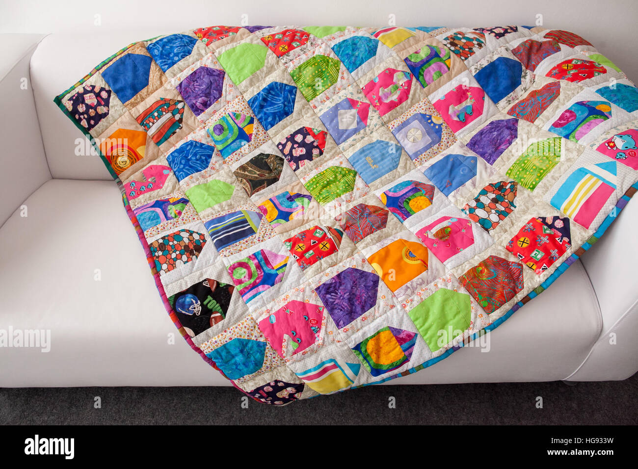 Part of patchwork quilt as background. Handmade Stock Photo - Alamy