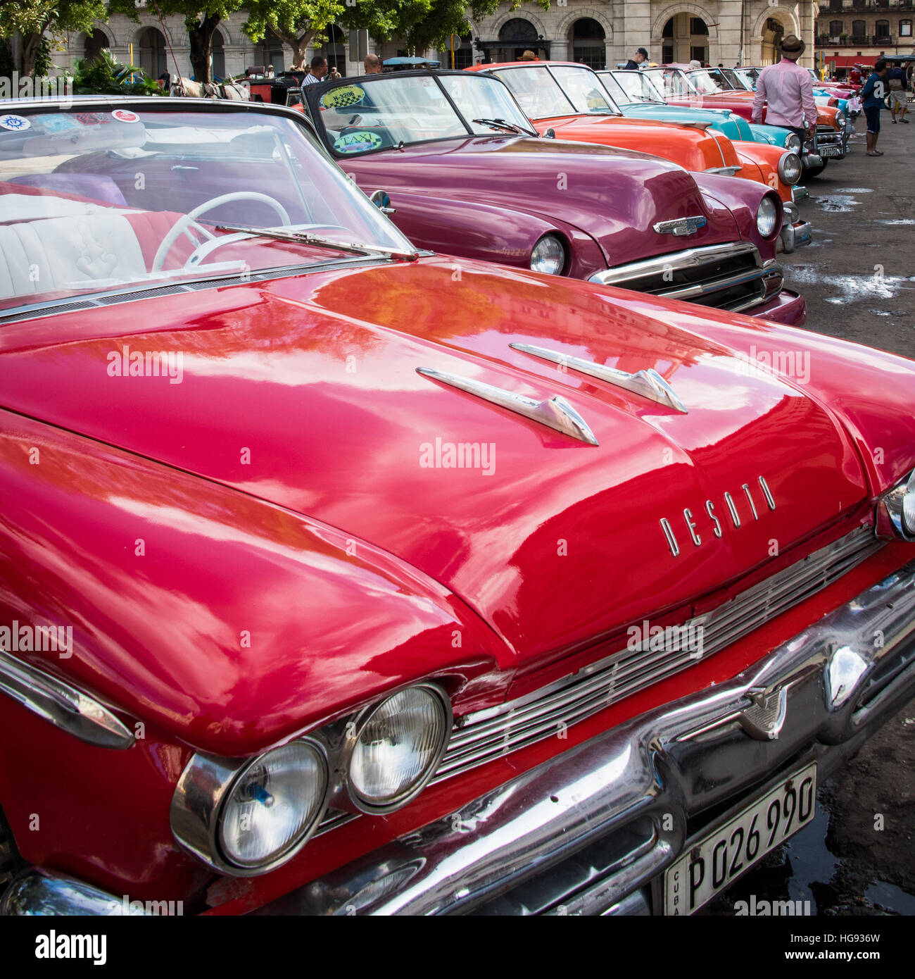 Classic American Cars, Havana, Cuba Stock Photo