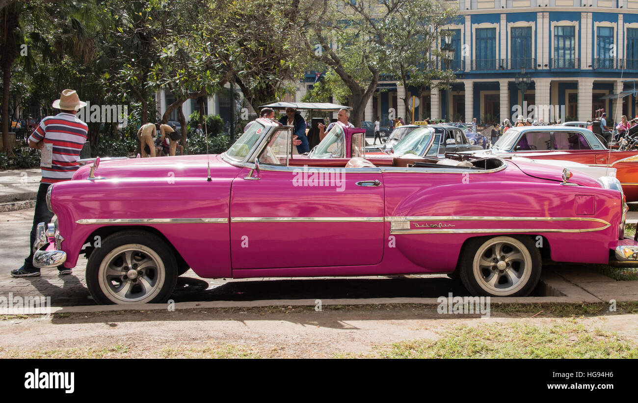 Classic American Car, Havana, Cuba Stock Photo