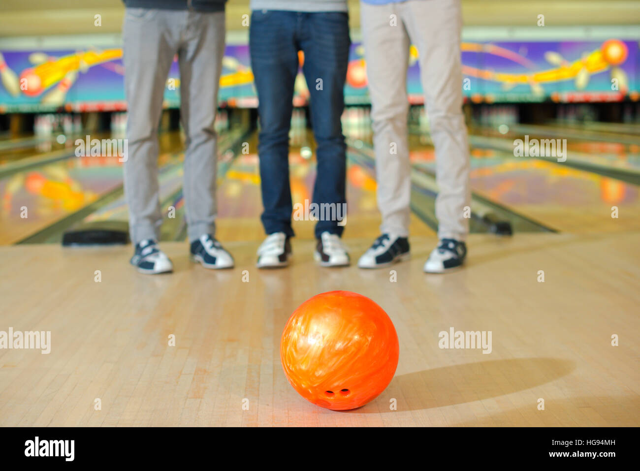 bowling ball in a bowling center Stock Photo Alamy