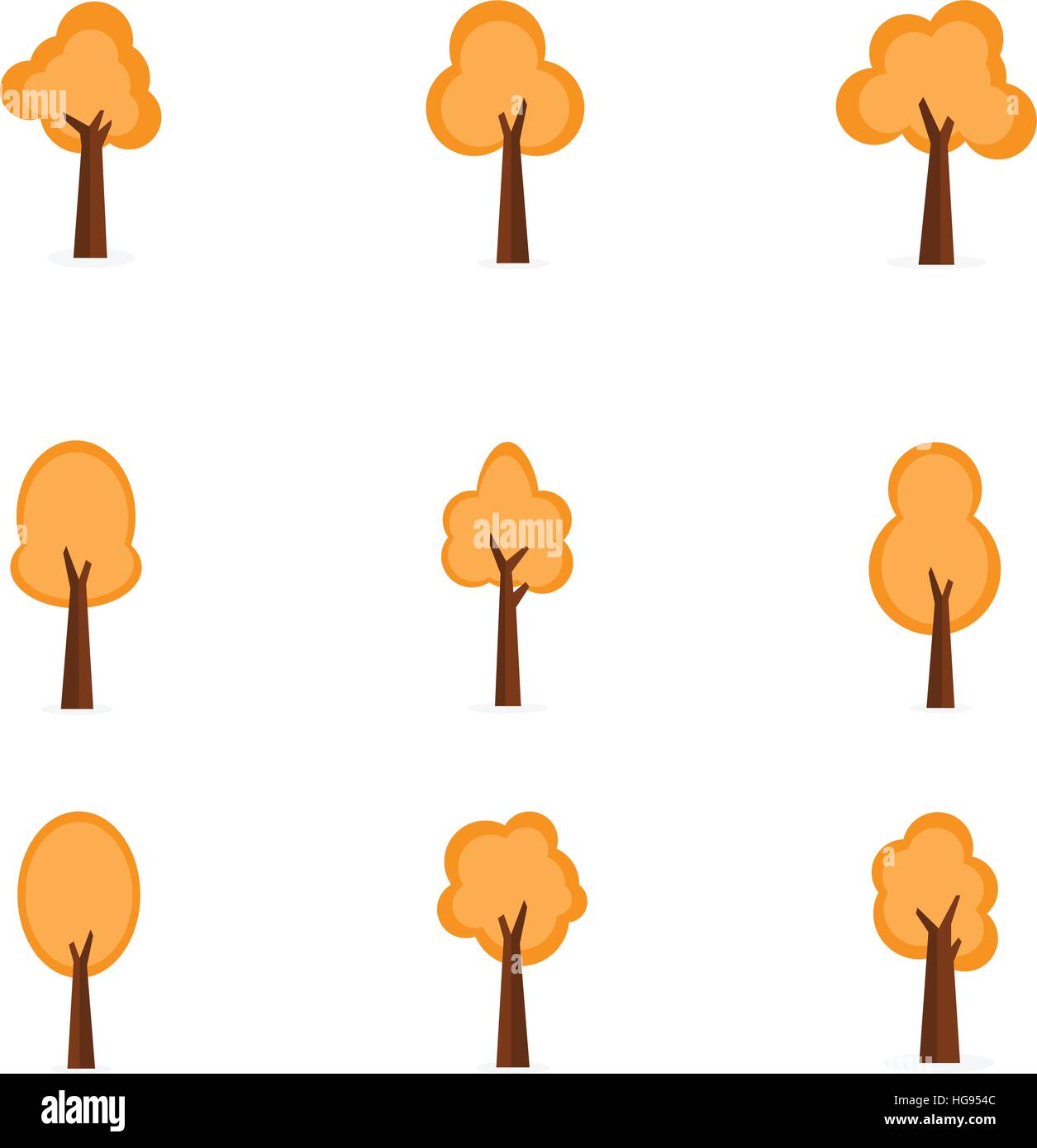 Set of orange trees vector Stock Vector Image & Art - Alamy