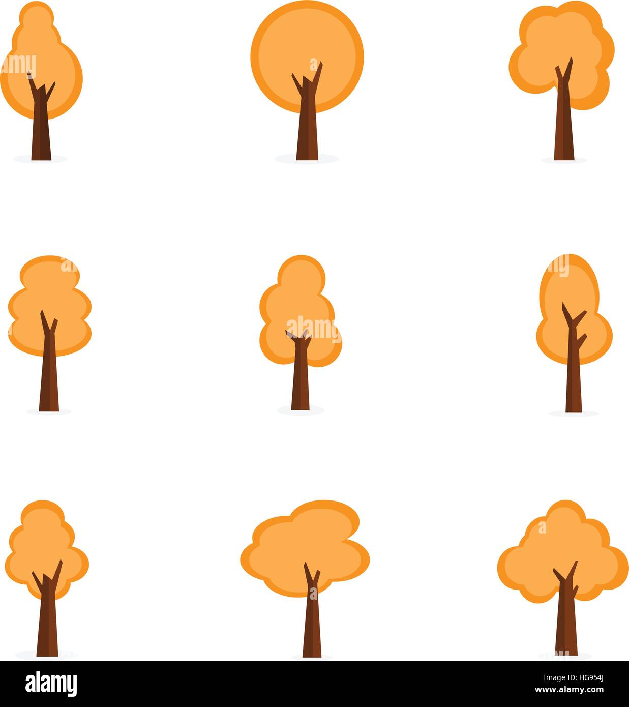 Collection of orange trees set Stock Vector Image & Art - Alamy