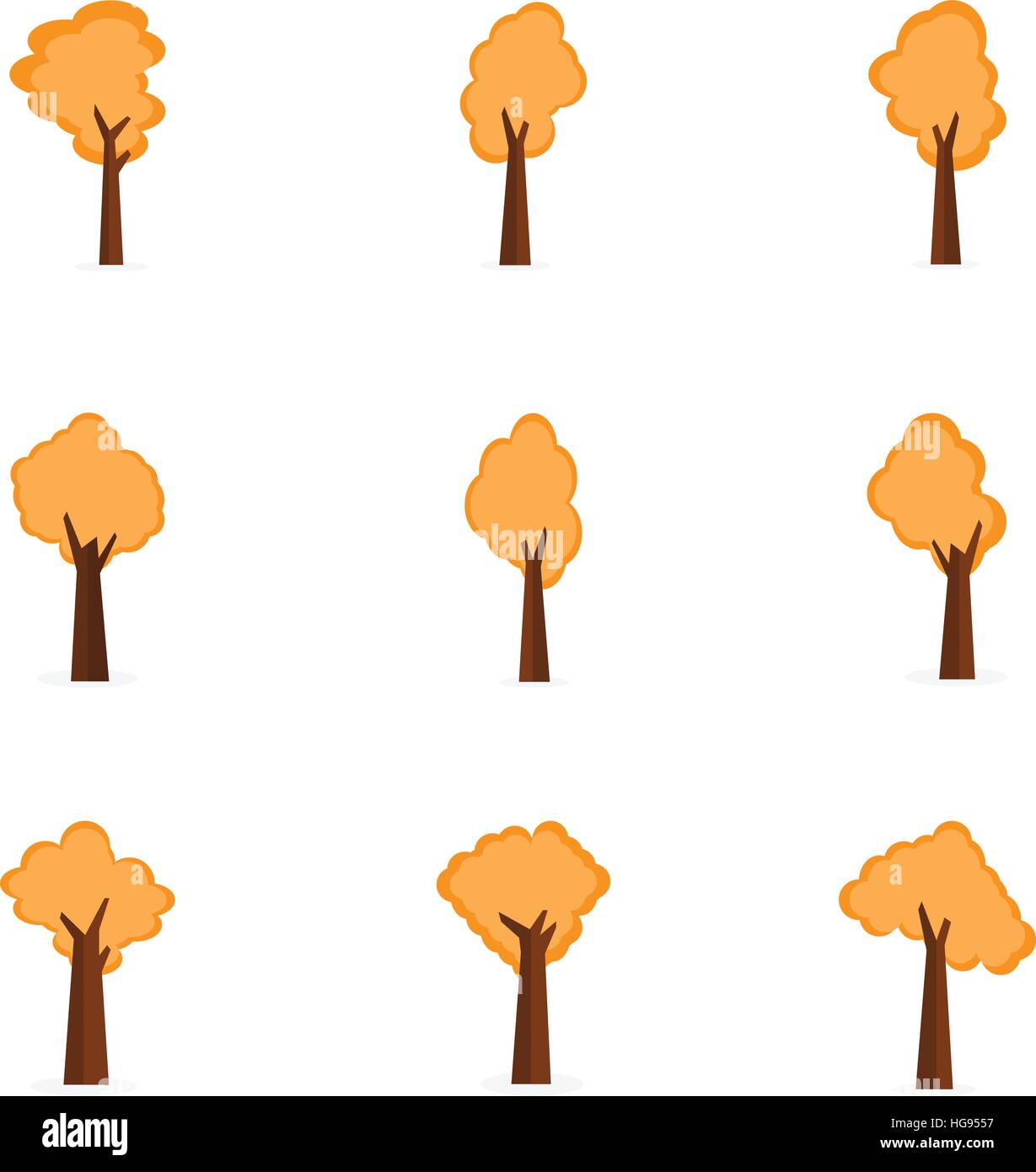 Illustration of tree set flat vector Stock Vector Image & Art - Alamy