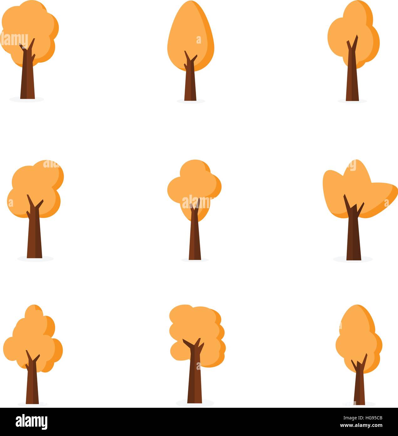 Set of tree vector flat illustration Stock Vector Image & Art - Alamy
