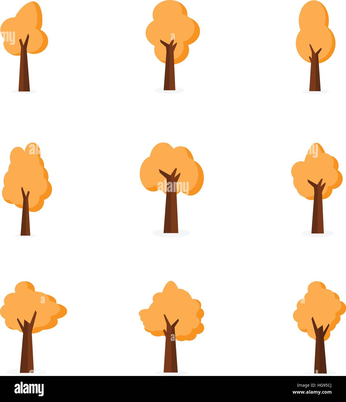 Set of tree various vector flat Stock Vector Image & Art - Alamy