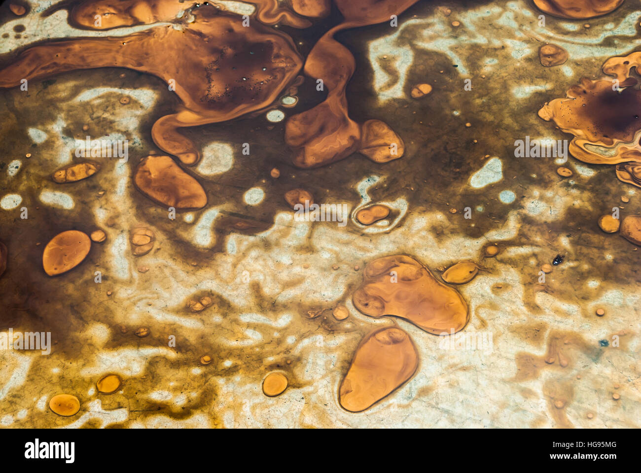 Floating Oil on Water Surface Stock Photo Alamy
