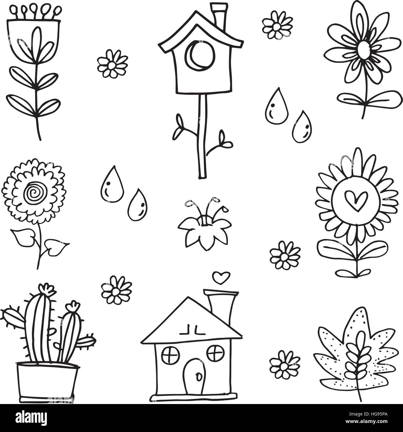Doodle of spring with hand draw Stock Vector Image & Art - Alamy