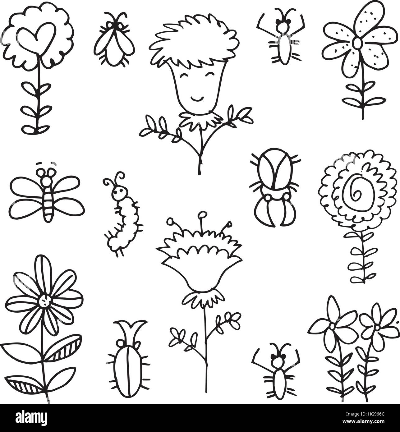 Illustration of spring item doodles Stock Vector Image & Art - Alamy