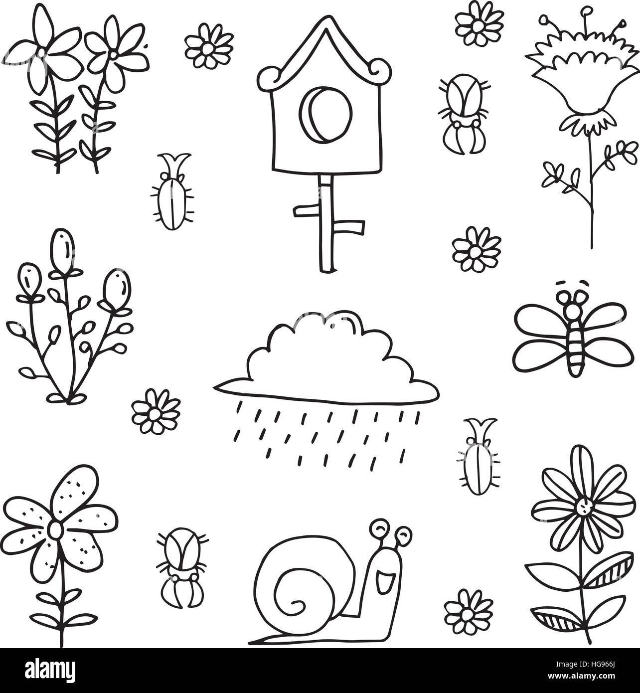 Doodle of item spring vector flat Stock Vector Image & Art - Alamy
