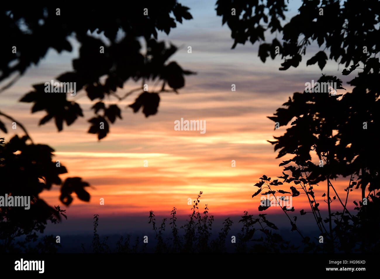 Sunset over the Aylesbury Vale, England Stock Photo Alamy