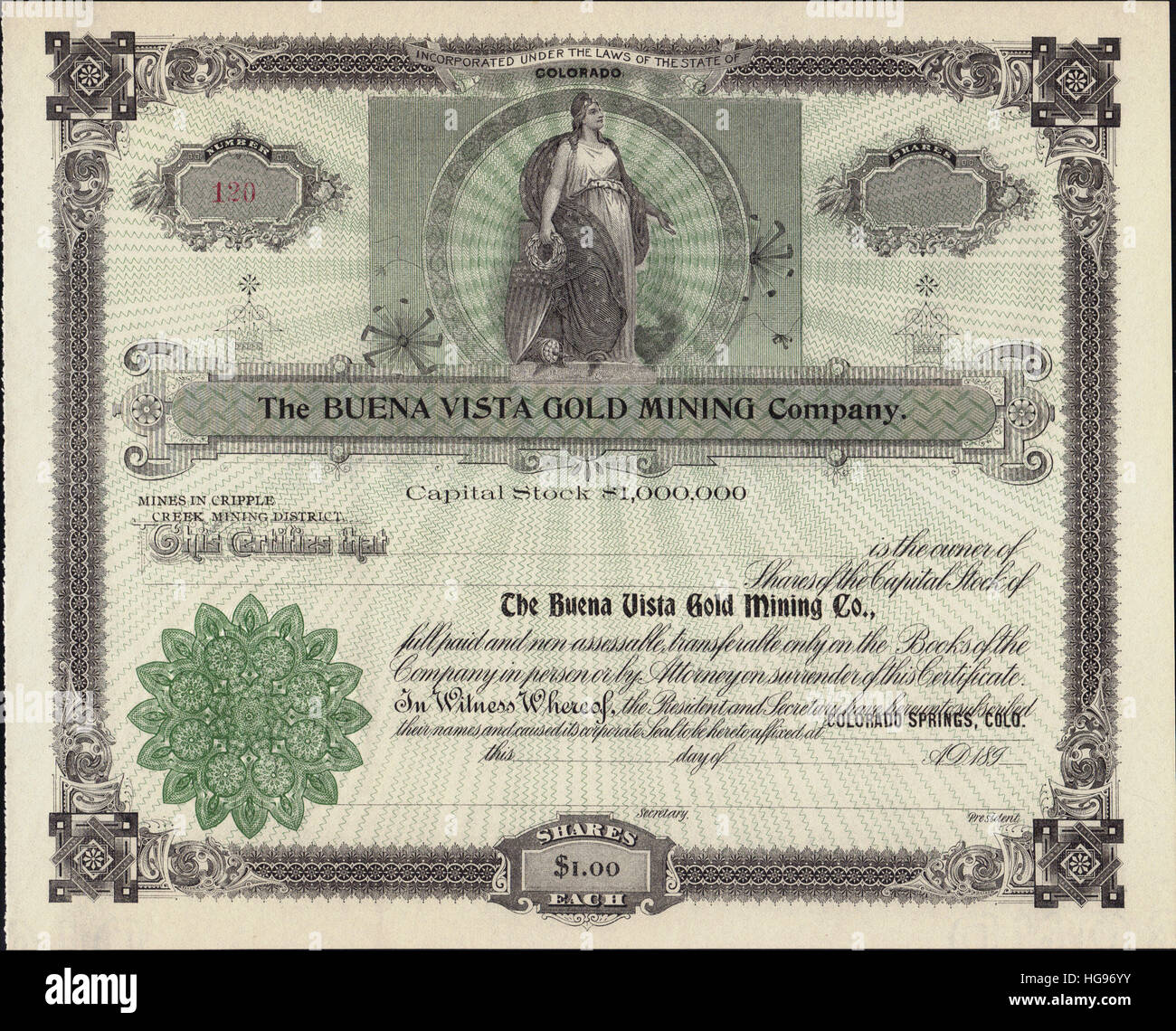 Industrial Mining Company /> Jackson Amador County California stock certificate