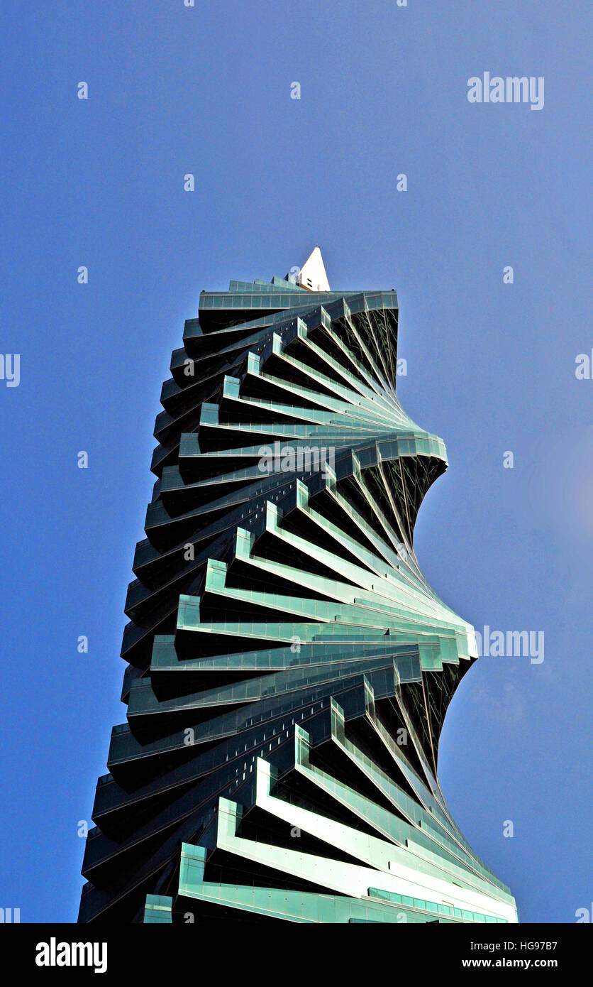 futuristic tower named 'Revolution tower' Panama city Panama Stock Photo