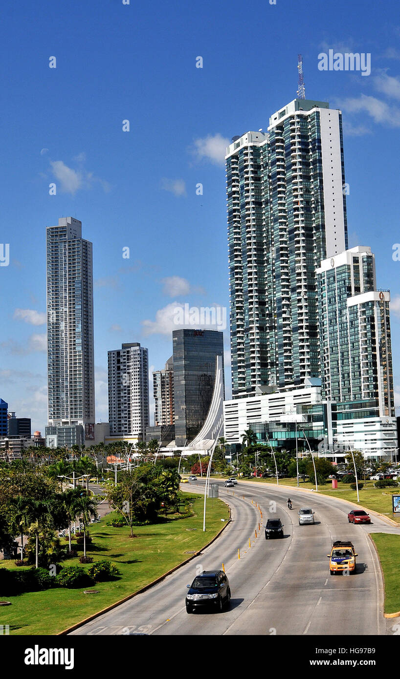 road scene Balboa avenue Miramar Panama city Panama republic Stock Photo Alamy