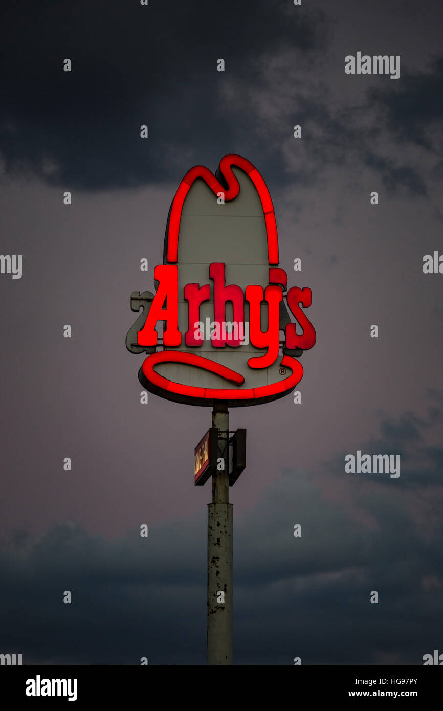 Neon Arby's Sign, Dwight, Illinois, USA Stock Photo - Alamy