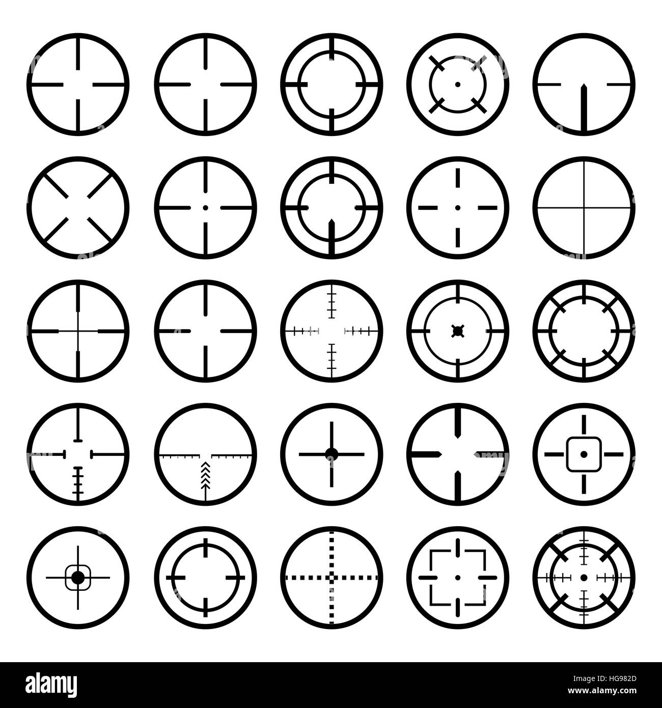 set of a black gun scope crosshair vector Stock Vector Image & Art Alamy