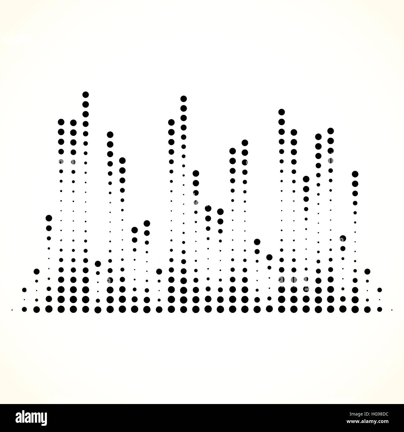 Dotted equaliser (equalizer, EQ) lines. Vertical dots Stock Vector