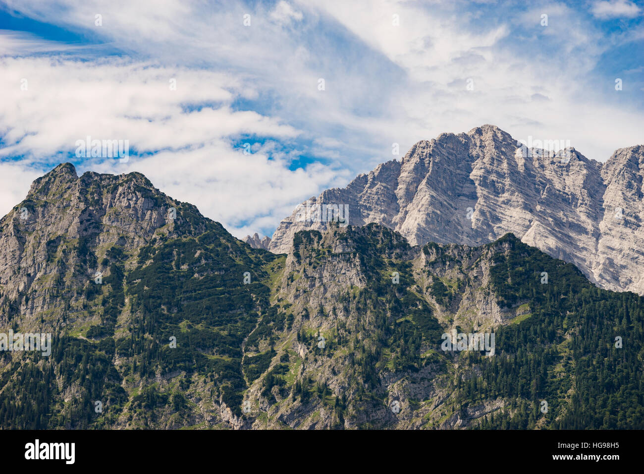 Alpine mountains in Berchtesgaden national park, Bavaria, Germany Stock Photo