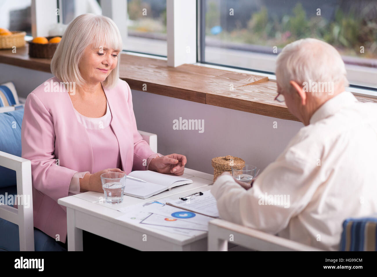 Business people discussing details Stock Photo Alamy