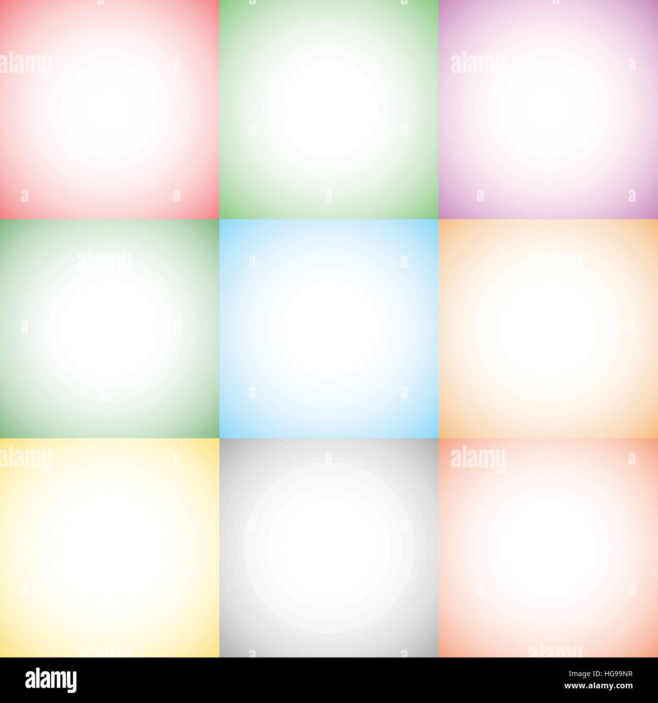 9 radial gradient monochrome square format backgrounds / backdrops ...