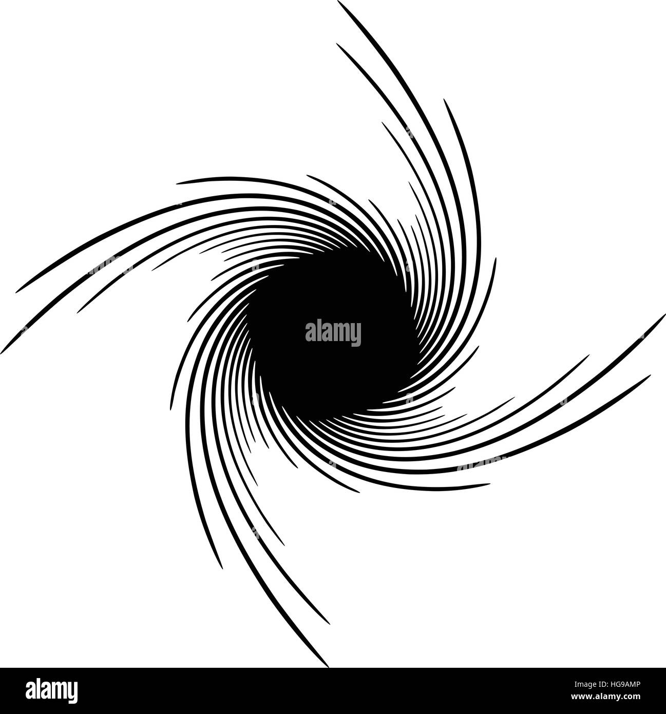 Element(s) with rotating distortion, spiral effect. Abstract geometric elements Stock Vector